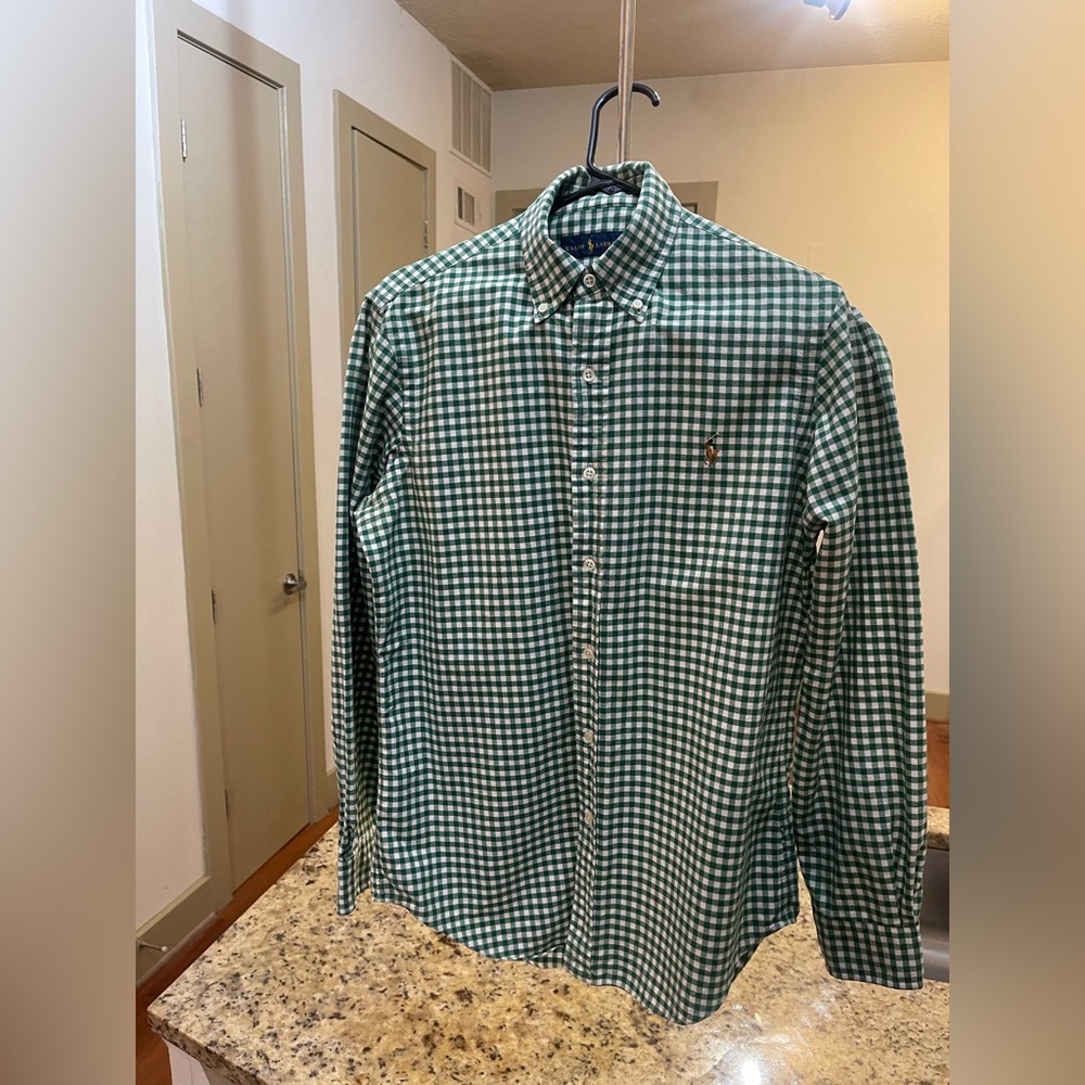 Ralph Lauren Green Checkered Men's Shirt